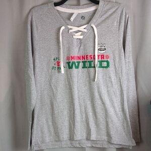 NHL Gray and Red Long‎ Sleeve Tee